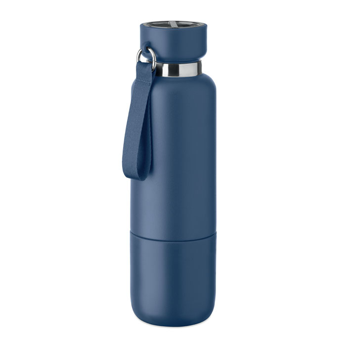 Bouteille isotherme 500 ml en acier recyclé promotionnelle Noeka Bleu marine